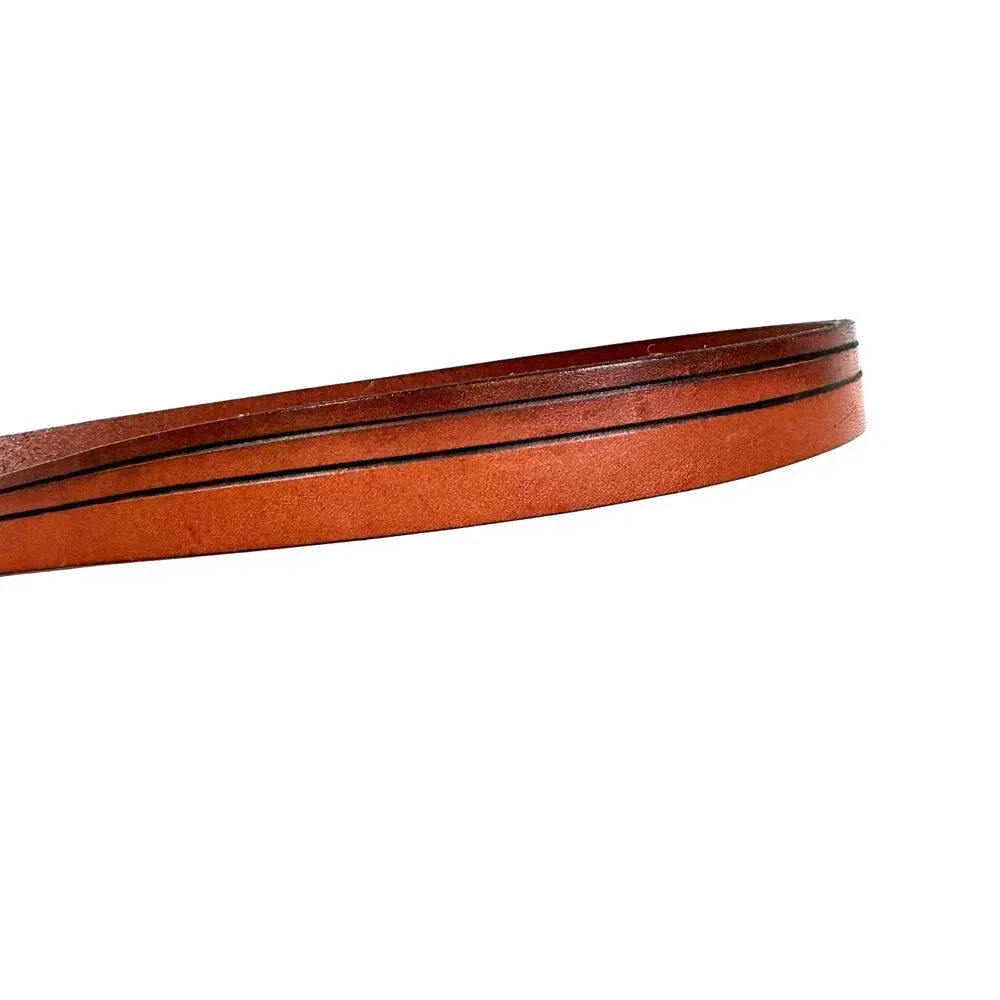 Fossil Belt Genuine Leather Size Large Brown BT3830231 Black Pinstripe Career